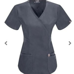 Women's Princess Seam Mock Wrap Scrub Top